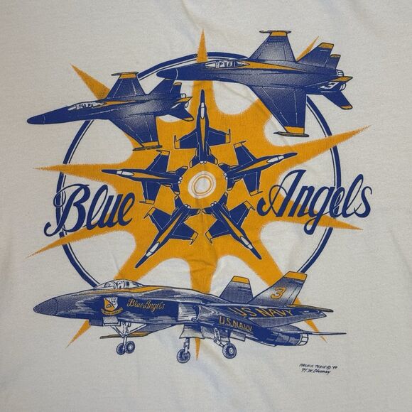 Vintage 1994 Blue Angels T-Shirt – Men’s Large US Navy Single Stitch Made In USA - Picture 2 of 9